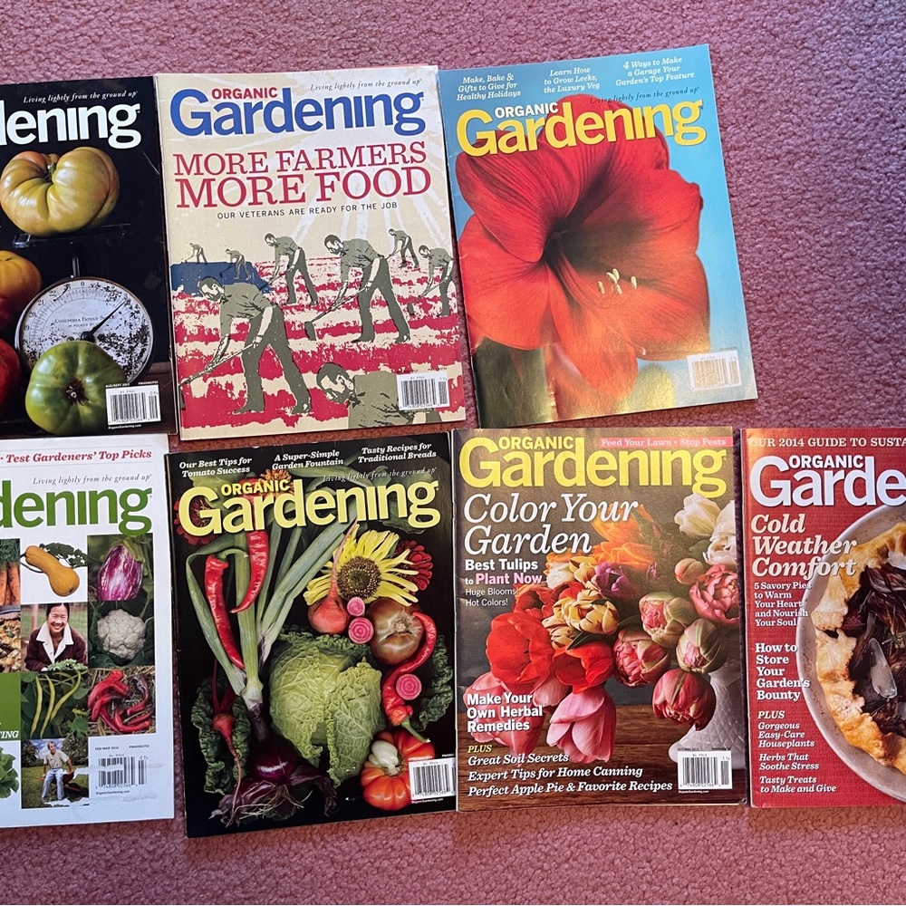 Lot Of 7 Organic Gardening Farming Magazines 2013,2014,2015